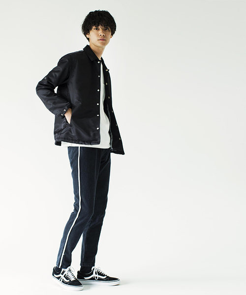 WEGO（ウィゴー）の「WEGO/ラインスリムデニムパンツ（デニムパンツ・メンズ・ブラック/インディゴブルー・MEDIUM/LARGE）」の14枚目の写真