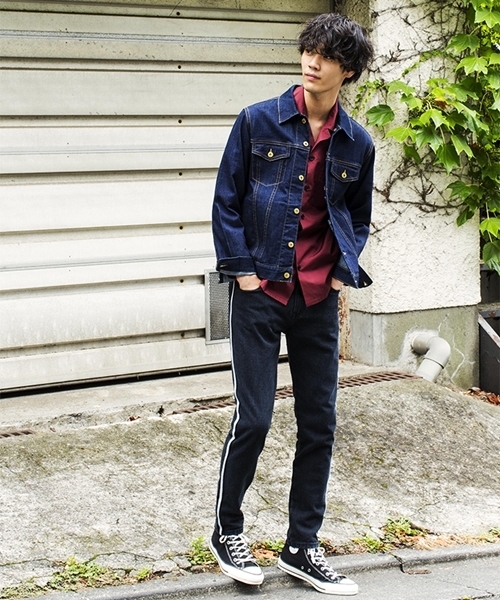 WEGO（ウィゴー）の「WEGO/ラインスリムデニムパンツ（デニムパンツ・メンズ・ブラック/インディゴブルー・MEDIUM/LARGE）」の13枚目の写真