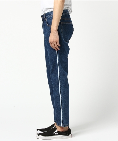 WEGO（ウィゴー）の「WEGO/ラインスリムデニムパンツ（デニムパンツ・メンズ・ブラック/インディゴブルー・MEDIUM/LARGE）」の4枚目の写真