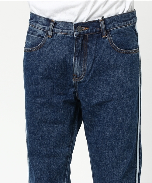 WEGO（ウィゴー）の「WEGO/ラインスリムデニムパンツ（デニムパンツ・メンズ・ブラック/インディゴブルー・MEDIUM/LARGE）」の6枚目の写真