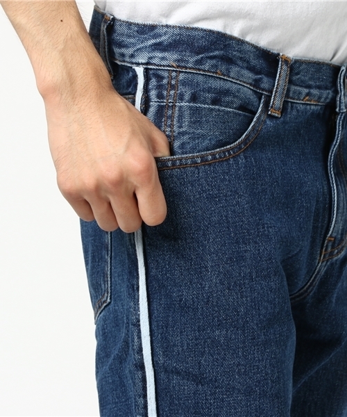 WEGO（ウィゴー）の「WEGO/ラインスリムデニムパンツ（デニムパンツ・メンズ・ブラック/インディゴブルー・MEDIUM/LARGE）」の8枚目の写真