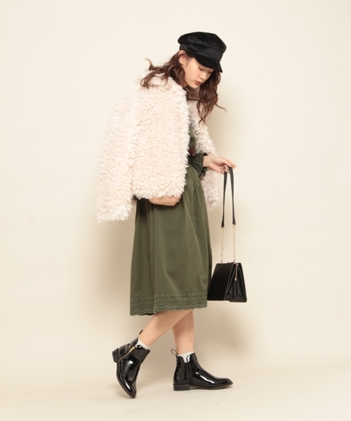 PAGEBOY（ページボーイ）の「スカラップ刺繍ワンピース（ワンピース・レディース・ブラック/カーキ・FREE）」の10枚目の写真