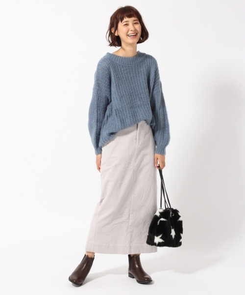 GLOBAL WORK（グローバルワーク）の「3ゲージモヘヤコンアゼBIGプルオーバー/776610（ニット/セーター・レディース・ブラック/ライトグレー/アイボリー/ブルー/ライトピンク・SMALL/MEDIUM/LARGE）」の7枚目の写真