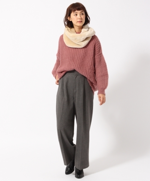 GLOBAL WORK（グローバルワーク）の「3ゲージモヘヤコンアゼBIGプルオーバー/776610（ニット/セーター・レディース・ブラック/ライトグレー/アイボリー/ブルー/ライトピンク・SMALL/MEDIUM/LARGE）」の10枚目の写真