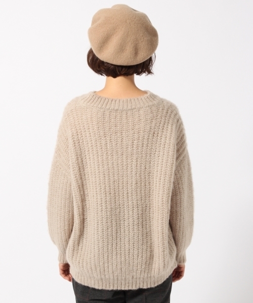 GLOBAL WORK（グローバルワーク）の「3ゲージモヘヤコンアゼBIGプルオーバー/776610（ニット/セーター・レディース・ブラック/ライトグレー/アイボリー/ブルー/ライトピンク・SMALL/MEDIUM/LARGE）」の6枚目の写真