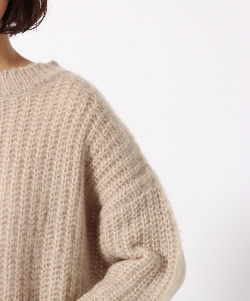 GLOBAL WORK（グローバルワーク）の「3ゲージモヘヤコンアゼBIGプルオーバー/776610（ニット/セーター・レディース・ブラック/ライトグレー/アイボリー/ブルー/ライトピンク・SMALL/MEDIUM/LARGE）」の15枚目の写真