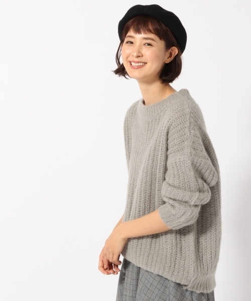 GLOBAL WORK（グローバルワーク）の「3ゲージモヘヤコンアゼBIGプルオーバー/776610（ニット/セーター・レディース・ブラック/ライトグレー/アイボリー/ブルー/ライトピンク・SMALL/MEDIUM/LARGE）」の21枚目の写真