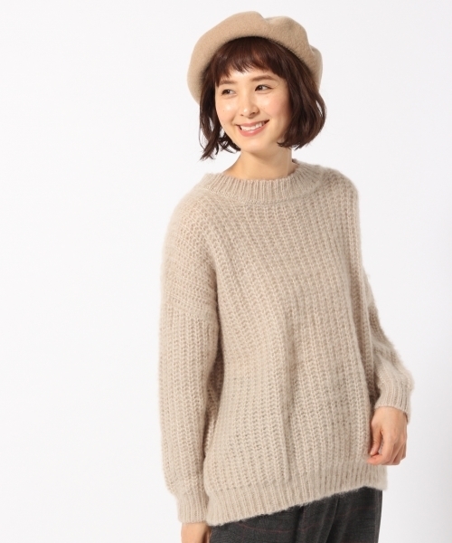 GLOBAL WORK（グローバルワーク）の「3ゲージモヘヤコンアゼBIGプルオーバー/776610（ニット/セーター・レディース・ブラック/ライトグレー/アイボリー/ブルー/ライトピンク・SMALL/MEDIUM/LARGE）」の22枚目の写真