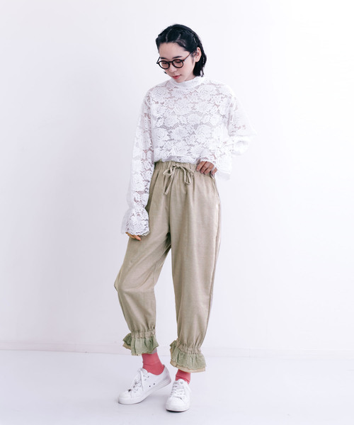 MERLOT（メルロー）の「裾フリルパンツ7306（その他パンツ・レディース・ブラック/ベージュ/オフホワイト・FREE）」の19枚目の写真