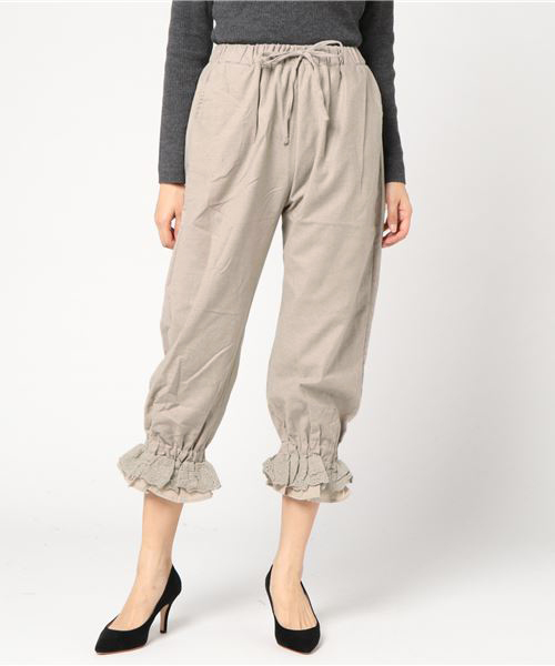 MERLOT（メルロー）の「裾フリルパンツ7306（その他パンツ・レディース・ブラック/ベージュ/オフホワイト・FREE）」の10枚目の写真