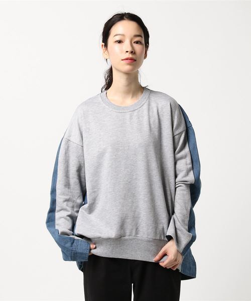 ANAP（アナップ）の「デニム切替プルオーバー（Tシャツ/カットソー・レディース・ホワイト/グレー・FREE）」の9枚目の写真