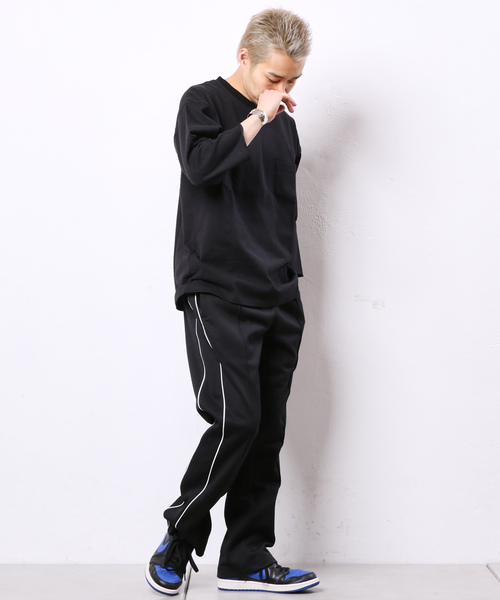 CIAOPANIC(チャオパニック)の「天竺ワイドクルーネックTシャツ/ビッグシルエット(Tシャツ/カットソー・メンズ・オフホワイト/ブラック/グレー/グリーン/ネイビー/パープル/イエロー/ピンク・L/M/S)」の13枚目の写真