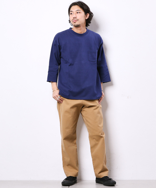 CIAOPANIC(チャオパニック)の「天竺ワイドクルーネックTシャツ/ビッグシルエット(Tシャツ/カットソー・メンズ・オフホワイト/ブラック/グレー/グリーン/ネイビー/パープル/イエロー/ピンク・L/M/S)」の15枚目の写真