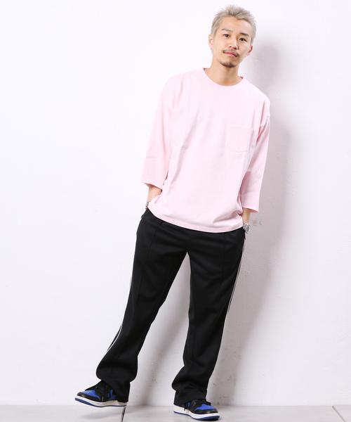 CIAOPANIC(チャオパニック)の「天竺ワイドクルーネックTシャツ/ビッグシルエット(Tシャツ/カットソー・メンズ・オフホワイト/ブラック/グレー/グリーン/ネイビー/パープル/イエロー/ピンク・L/M/S)」の22枚目の写真