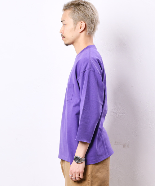 CIAOPANIC(チャオパニック)の「天竺ワイドクルーネックTシャツ/ビッグシルエット(Tシャツ/カットソー・メンズ・オフホワイト/ブラック/グレー/グリーン/ネイビー/パープル/イエロー/ピンク・L/M/S)」の12枚目の写真