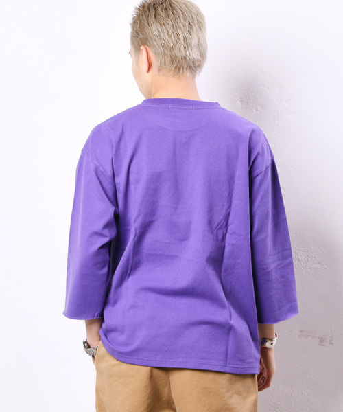 CIAOPANIC(チャオパニック)の「天竺ワイドクルーネックTシャツ/ビッグシルエット(Tシャツ/カットソー・メンズ・オフホワイト/ブラック/グレー/グリーン/ネイビー/パープル/イエロー/ピンク・L/M/S)」の14枚目の写真