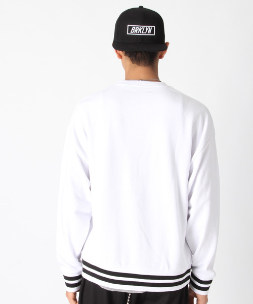 kutir(クティール)の「LINE RIB SWEAT / ラインリブ裏毛プルオーバー トレーナー(スウェット・メンズ・ホワイト/ブラック/レッド・MEDIUM/LARGE)」の6枚目の写真
