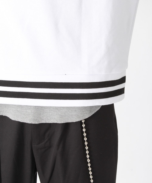 kutir(クティール)の「LINE RIB SWEAT / ラインリブ裏毛プルオーバー トレーナー(スウェット・メンズ・ホワイト/ブラック/レッド・MEDIUM/LARGE)」の9枚目の写真