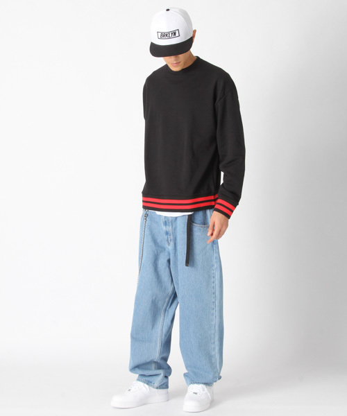 kutir(クティール)の「LINE RIB SWEAT / ラインリブ裏毛プルオーバー トレーナー(スウェット・メンズ・ホワイト/ブラック/レッド・MEDIUM/LARGE)」の13枚目の写真