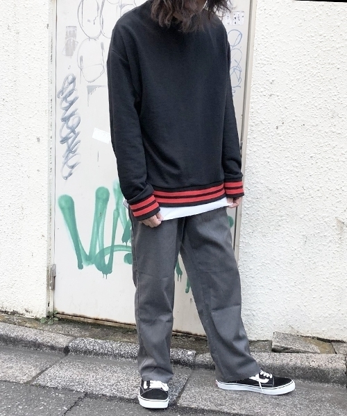 kutir(クティール)の「LINE RIB SWEAT / ラインリブ裏毛プルオーバー トレーナー(スウェット・メンズ・ホワイト/ブラック/レッド・MEDIUM/LARGE)」の20枚目の写真