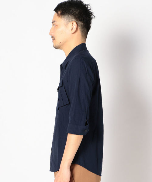 SHIPS(シップス)の「SU: コットン/リネン BDU 7スリーブシャツ(シャツ/ブラウス・メンズ・ブルー/ネイビー/オリーブ・LARGE/MEDIUM/SMALL/X-LARGE)」の17枚目の写真