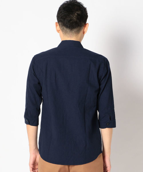 SHIPS(シップス)の「SU: コットン/リネン BDU 7スリーブシャツ(シャツ/ブラウス・メンズ・ブルー/ネイビー/オリーブ・LARGE/MEDIUM/SMALL/X-LARGE)」の4枚目の写真