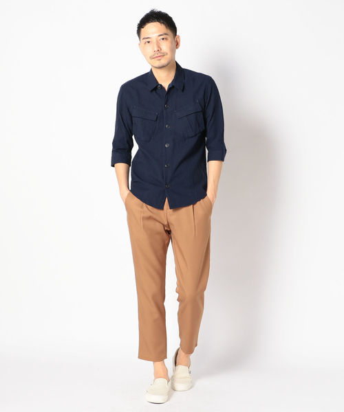 SHIPS(シップス)の「SU: コットン/リネン BDU 7スリーブシャツ(シャツ/ブラウス・メンズ・ブルー/ネイビー/オリーブ・LARGE/MEDIUM/SMALL/X-LARGE)」の5枚目の写真