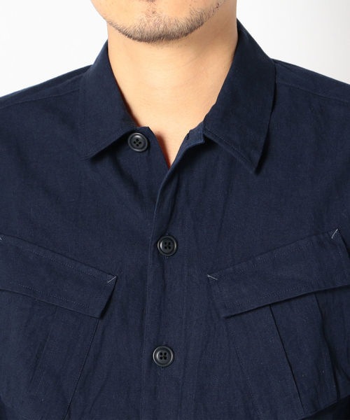 SHIPS(シップス)の「SU: コットン/リネン BDU 7スリーブシャツ(シャツ/ブラウス・メンズ・ブルー/ネイビー/オリーブ・LARGE/MEDIUM/SMALL/X-LARGE)」の6枚目の写真