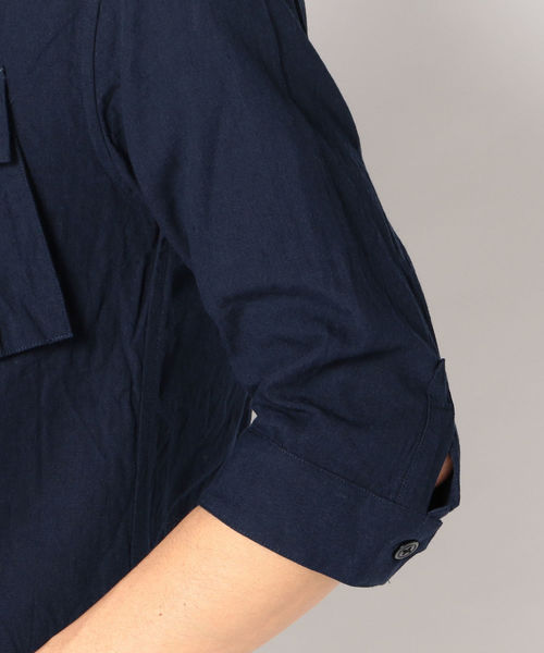 SHIPS(シップス)の「SU: コットン/リネン BDU 7スリーブシャツ(シャツ/ブラウス・メンズ・ブルー/ネイビー/オリーブ・LARGE/MEDIUM/SMALL/X-LARGE)」の7枚目の写真