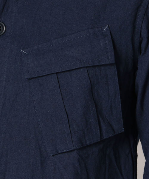 SHIPS(シップス)の「SU: コットン/リネン BDU 7スリーブシャツ(シャツ/ブラウス・メンズ・ブルー/ネイビー/オリーブ・LARGE/MEDIUM/SMALL/X-LARGE)」の9枚目の写真