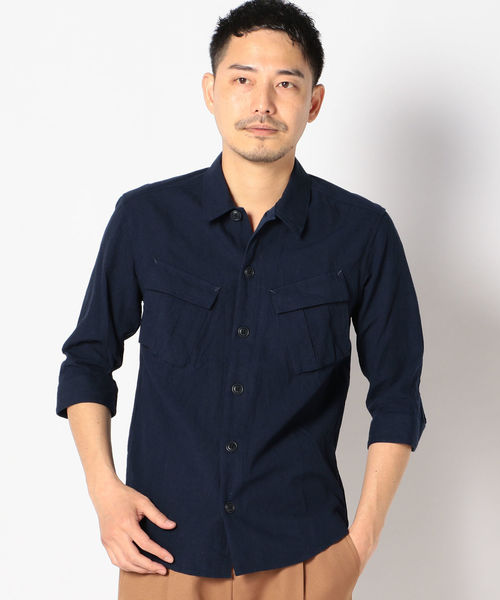 SHIPS(シップス)の「SU: コットン/リネン BDU 7スリーブシャツ(シャツ/ブラウス・メンズ・ブルー/ネイビー/オリーブ・LARGE/MEDIUM/SMALL/X-LARGE)」の16枚目の写真