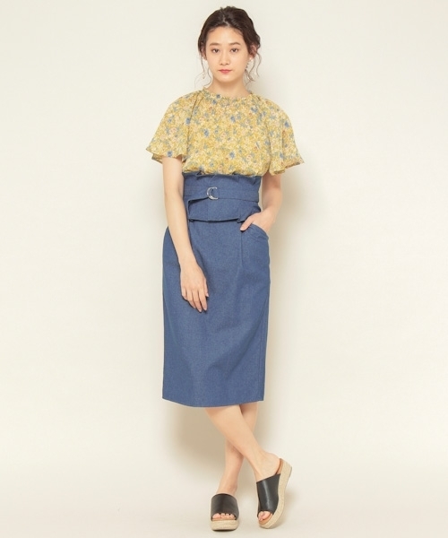 PAGEBOY トップス　花柄 セール】花柄ハイネックブラウス（シャツ/ブラウス）｜PAGEBOY