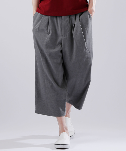 MONO-MART（モノマート）の「ストレッチT/Rワイドクロップドパンツ（その他パンツ・メンズ・チャコールグレー/ブラック/ネイビー/グレー/ストライプ・LL/M/L）」の4枚目の写真