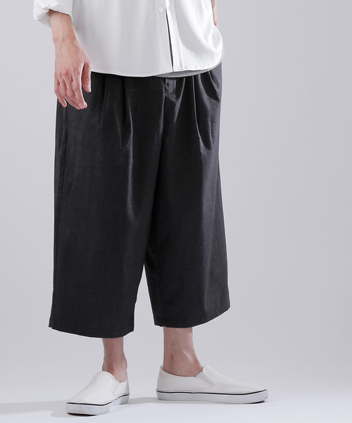 MONO-MART（モノマート）の「ストレッチT/Rワイドクロップドパンツ（その他パンツ・メンズ・チャコールグレー/ブラック/ネイビー/グレー/ストライプ・LL/M/L）」の3枚目の写真