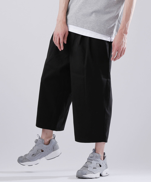 MONO-MART（モノマート）の「ストレッチT/Rワイドクロップドパンツ（その他パンツ・メンズ・チャコールグレー/ブラック/ネイビー/グレー/ストライプ・LL/M/L）」の2枚目の写真