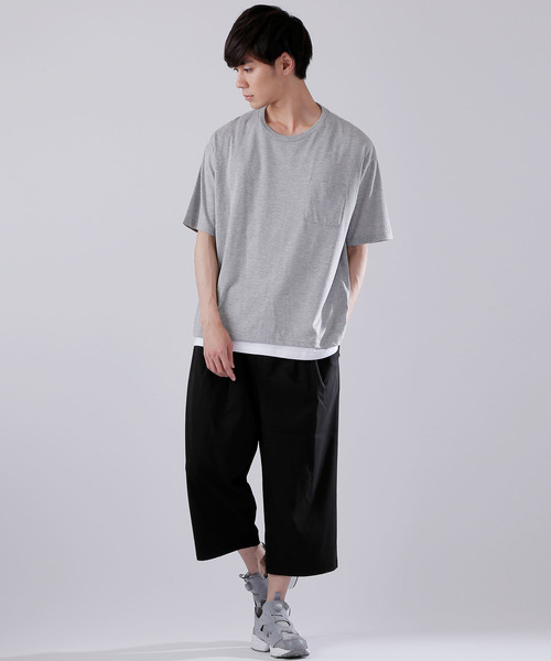 MONO-MART（モノマート）の「ストレッチT/Rワイドクロップドパンツ（その他パンツ・メンズ・チャコールグレー/ブラック/ネイビー/グレー/ストライプ・LL/M/L）」の13枚目の写真