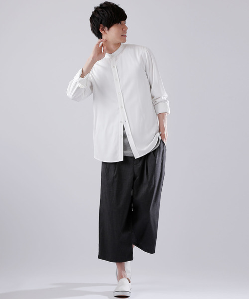 MONO-MART（モノマート）の「ストレッチT/Rワイドクロップドパンツ（その他パンツ・メンズ・チャコールグレー/ブラック/ネイビー/グレー/ストライプ・LL/M/L）」の14枚目の写真