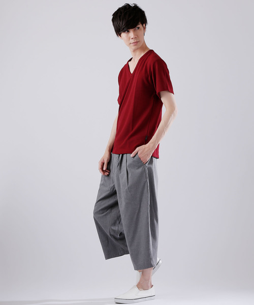 MONO-MART（モノマート）の「ストレッチT/Rワイドクロップドパンツ（その他パンツ・メンズ・チャコールグレー/ブラック/ネイビー/グレー/ストライプ・LL/M/L）」の15枚目の写真