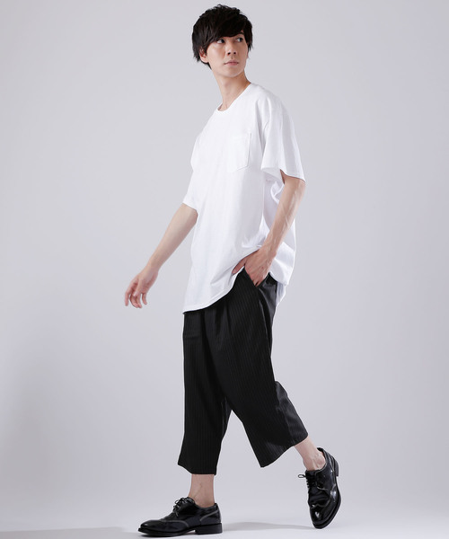 MONO-MART（モノマート）の「ストレッチT/Rワイドクロップドパンツ（その他パンツ・メンズ・チャコールグレー/ブラック/ネイビー/グレー/ストライプ・LL/M/L）」の17枚目の写真