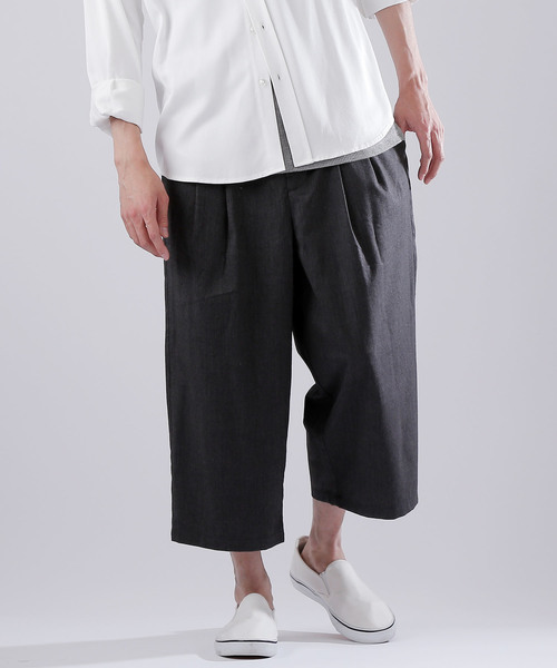 MONO-MART（モノマート）の「ストレッチT/Rワイドクロップドパンツ（その他パンツ・メンズ・チャコールグレー/ブラック/ネイビー/グレー/ストライプ・LL/M/L）」の19枚目の写真