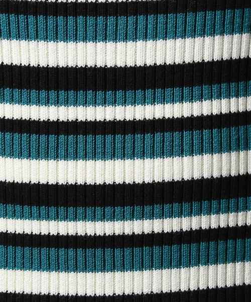 WHO'S WHO gallery（フーズフーギャラリー）の「マルチボーダーニットワンピース（ワンピース・レディース・ブラック/グリーン/パープル・FREE）」の10枚目の写真