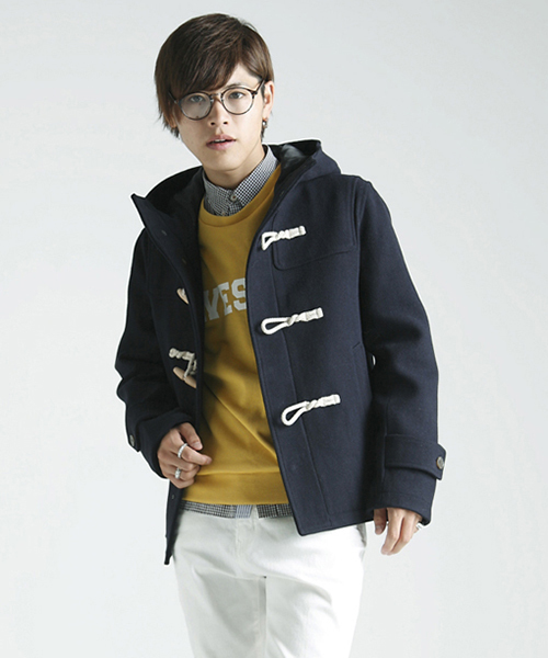 WEGO(ウィゴー)の「WEGO/メルトンダッフルコート(ダッフルコート・メンズ・ブルー/ネイビー/イエロー/キャメル/ワイン・SMALL/MEDIUM/LARGE/X-LARGE)」の12枚目の写真