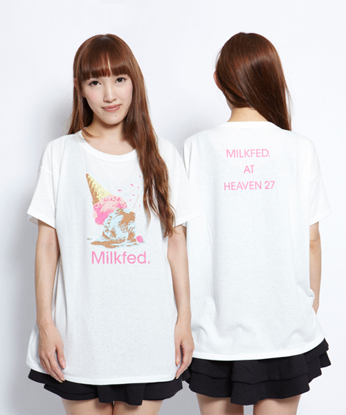 MILKFED.(ミルクフェド)の「BIG TEE DROPPED ICE(Tシャツ/カットソー・レディース・ホワイト/ライトパープル/ネイビー・ONE SIZE)」の2枚目の写真