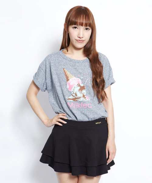 MILKFED.(ミルクフェド)の「BIG TEE DROPPED ICE(Tシャツ/カットソー・レディース・ホワイト/ライトパープル/ネイビー・ONE SIZE)」の4枚目の写真
