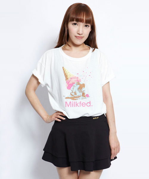 MILKFED.(ミルクフェド)の「BIG TEE DROPPED ICE(Tシャツ/カットソー・レディース・ホワイト/ライトパープル/ネイビー・ONE SIZE)」の9枚目の写真