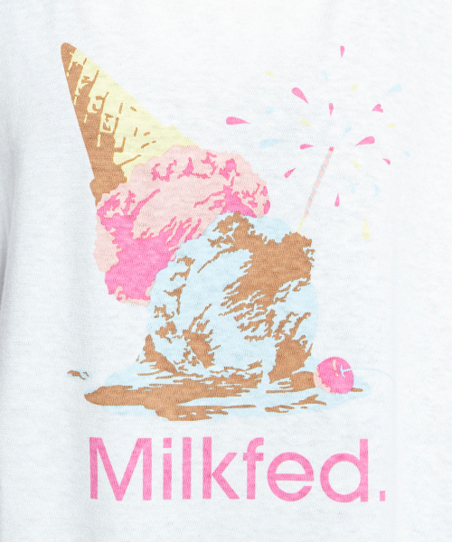 MILKFED.(ミルクフェド)の「BIG TEE DROPPED ICE(Tシャツ/カットソー・レディース・ホワイト/ライトパープル/ネイビー・ONE SIZE)」の10枚目の写真