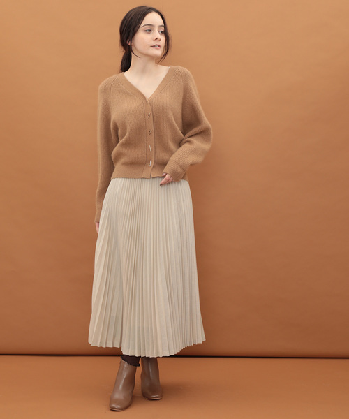 SALON adam et rope’ 片畦Vネックニットカーディガン　未使用 SALON adam et ropé(サロン アダム エ ロペ) / フォックスウール片畦V