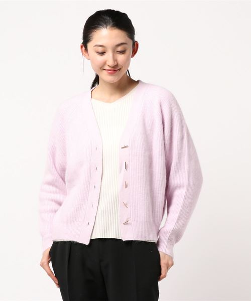 SALON adam et rope’ 片畦Vネックニットカーディガン　未使用 SALON adam et rope'（サロン アダム エ ロペ）の「片畦Vネック