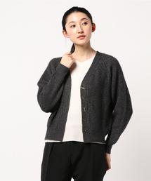 片畦Vネックカーディガン
