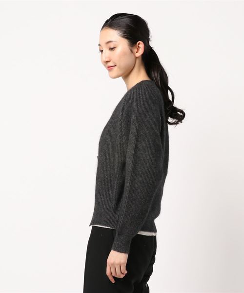 SALON adam et rope’ 片畦Vネックニットカーディガン　未使用 SALON adam et rope'（サロン アダム エ ロペ）の「片畦Vネック